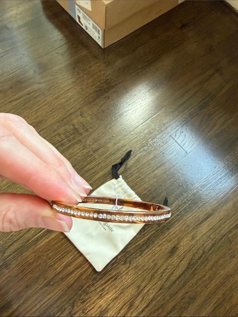 Kate Spade Rose Gold Crystal Pavé Bangle - Picture 1 of 4